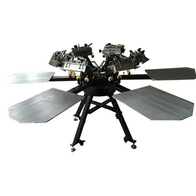 6-Color 6-Station Exposure Fabric Carousel Tray Screen Printing Machine DIY Printing Equipment Offset Printing Machine