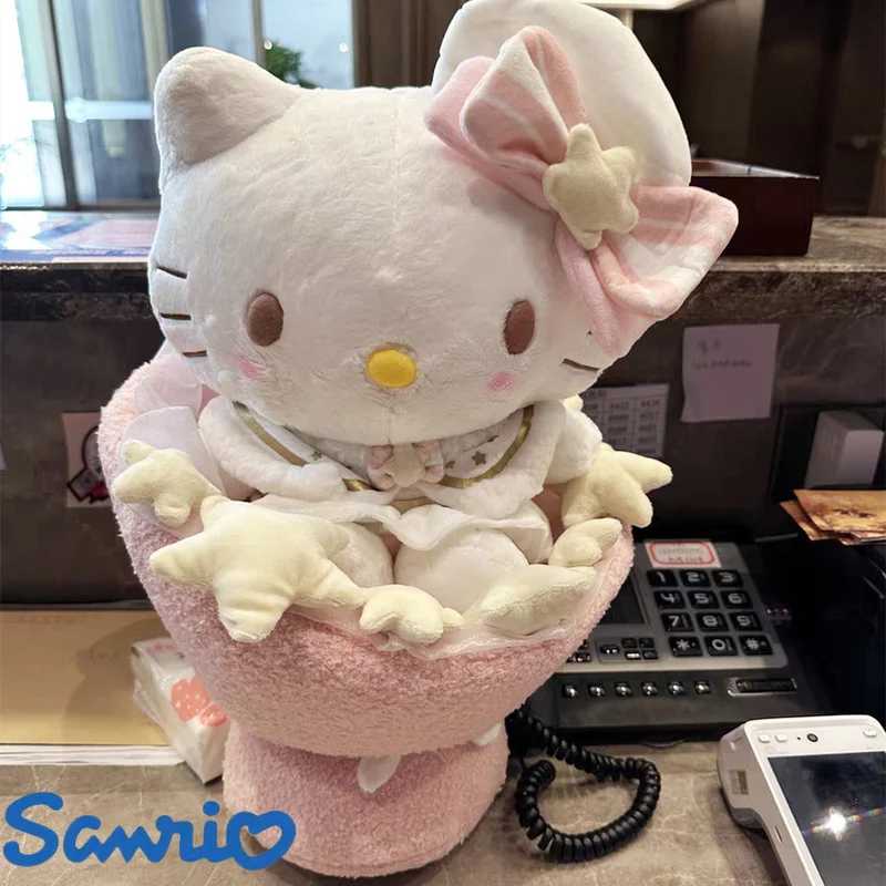 

New Sanrio Hello Kitty Bouquet Doll Peluche Plush Toy Kuromi Bouquet Plush Doll Cute Flower Plushie Toy For Girl Birthday Gift