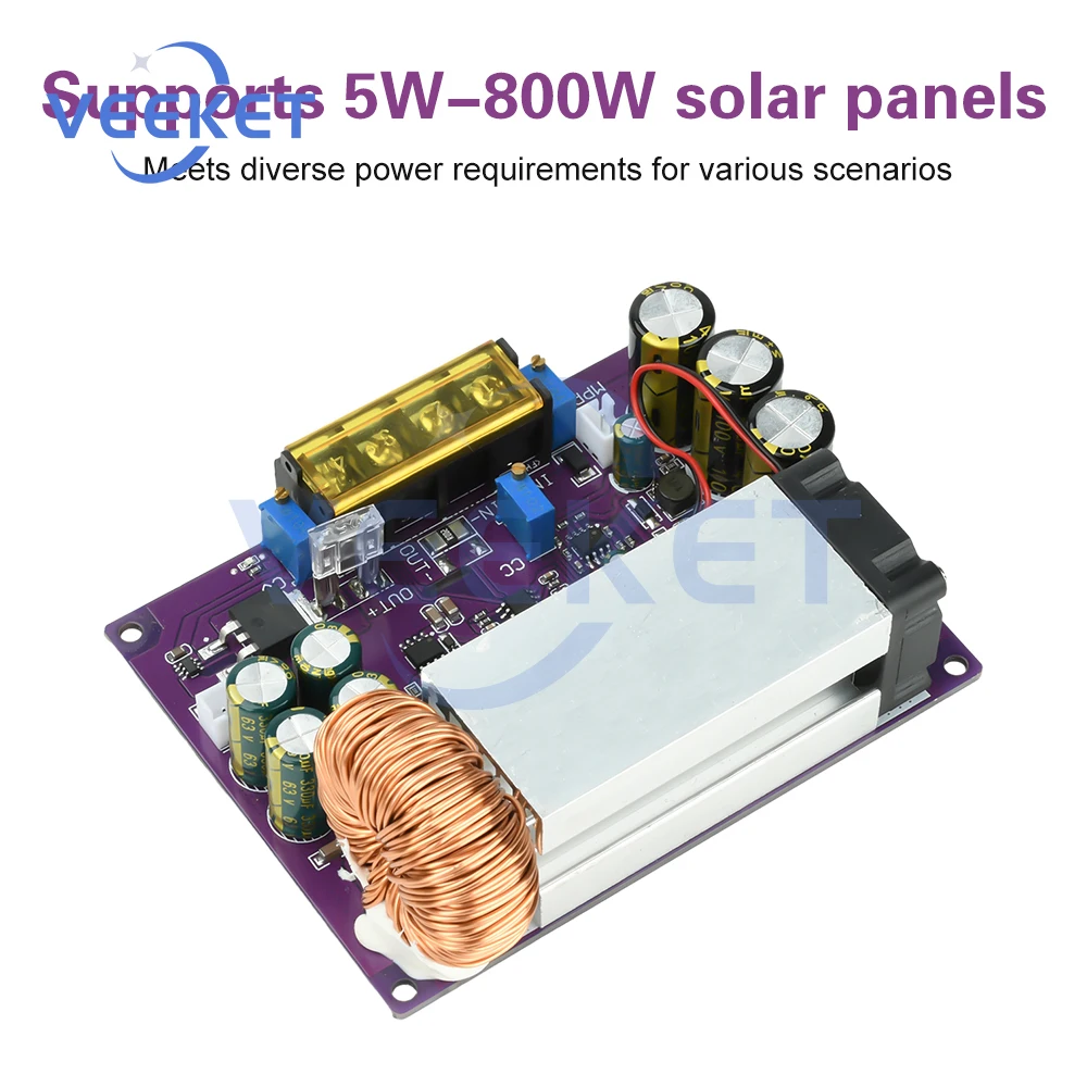 

800W DC-DC Buck Converter MPPT Solar Charge Controller 18-90V Step-Down Regulator for Lithium Battery Storage Power Supply