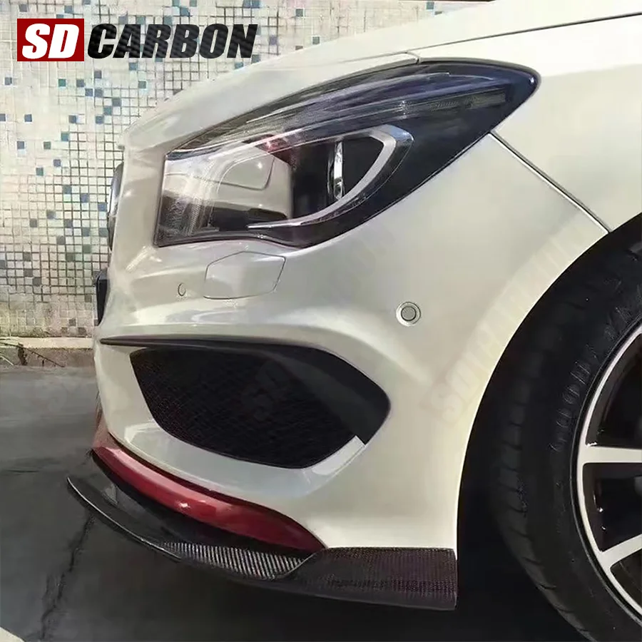

For Mercedes Benz CLA W117 CLA250 Sport 2014-2016 Carbon Fiber Car Front Bumper Front Lip Spoiler Splitter Body Kit