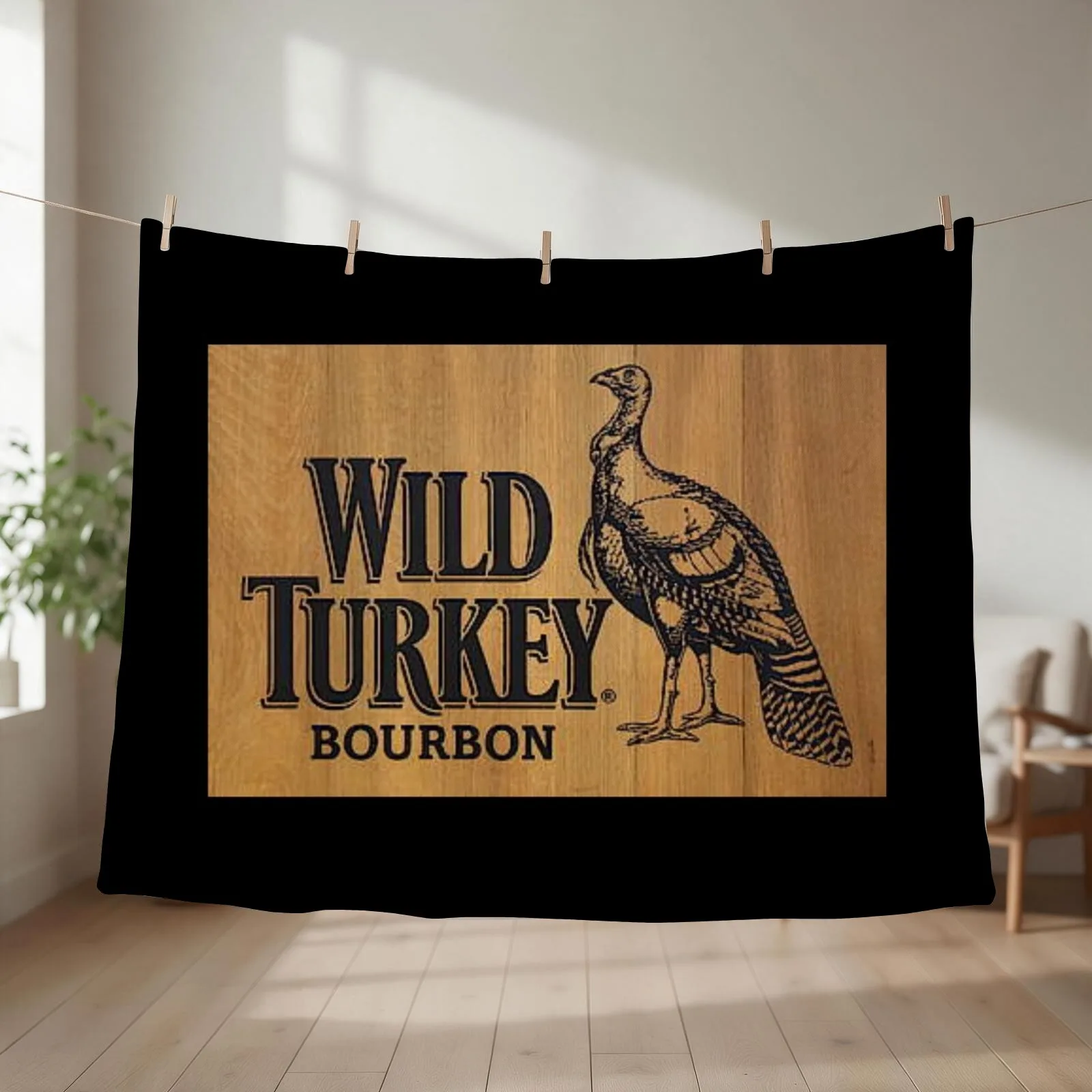 Wild Turkey Logo Throw Blanket couch cozy soft plush fuzzy picnic outdoor blanket