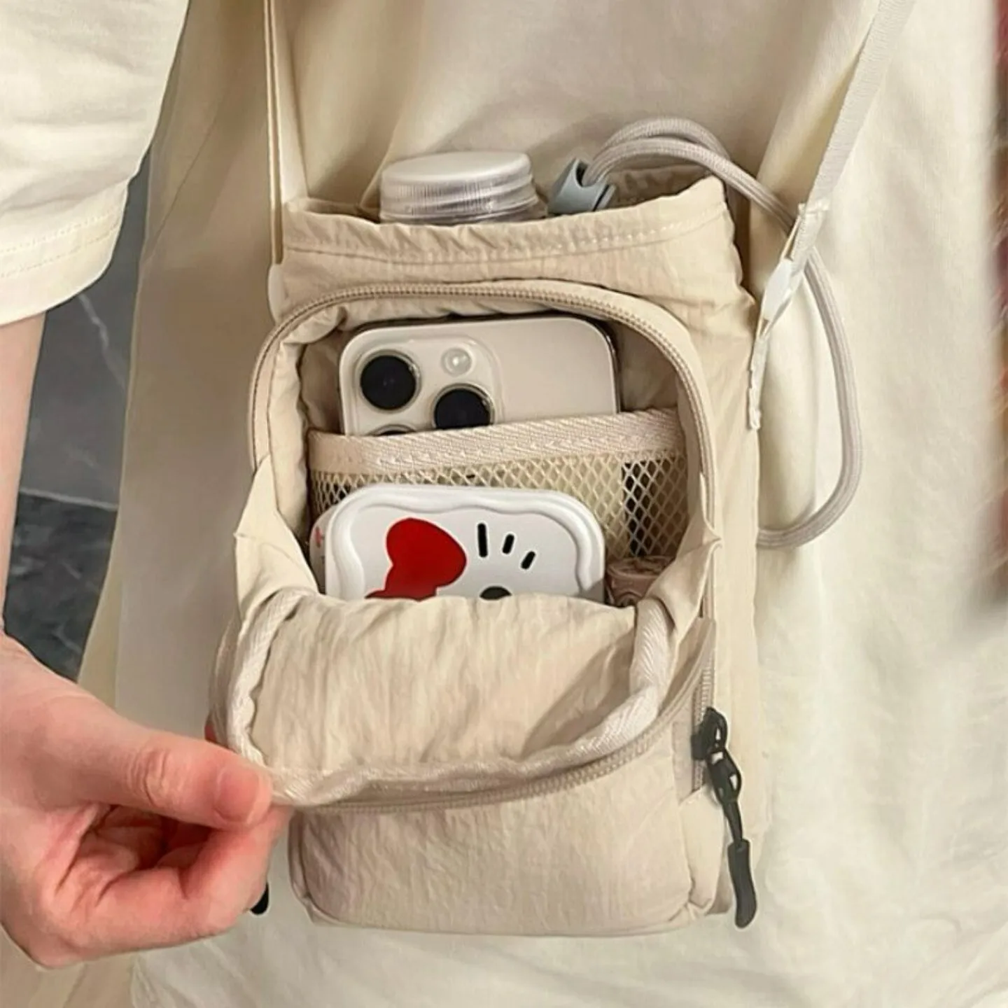 New Lightweight Crossbody Phone Bag for Women Outdoor Sports Cycling Bag Water Bottle Holder Travel Bag Knot Design