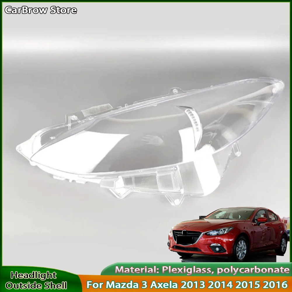 

Крышка фары для Mazda 3 Axela 2013 2014 2015 2016, галогенная фара, прозрачный абажур из плексигласа, замена оригинальных линз