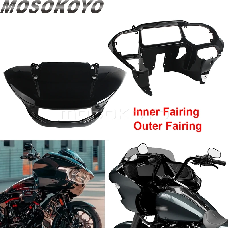 

Motorcycle ABS Plastic Batwing Inner Outer Fairing Horn Accent Trim Cover For Harley CVO Road Glide FLTRXSE 2023-2025 Touring
