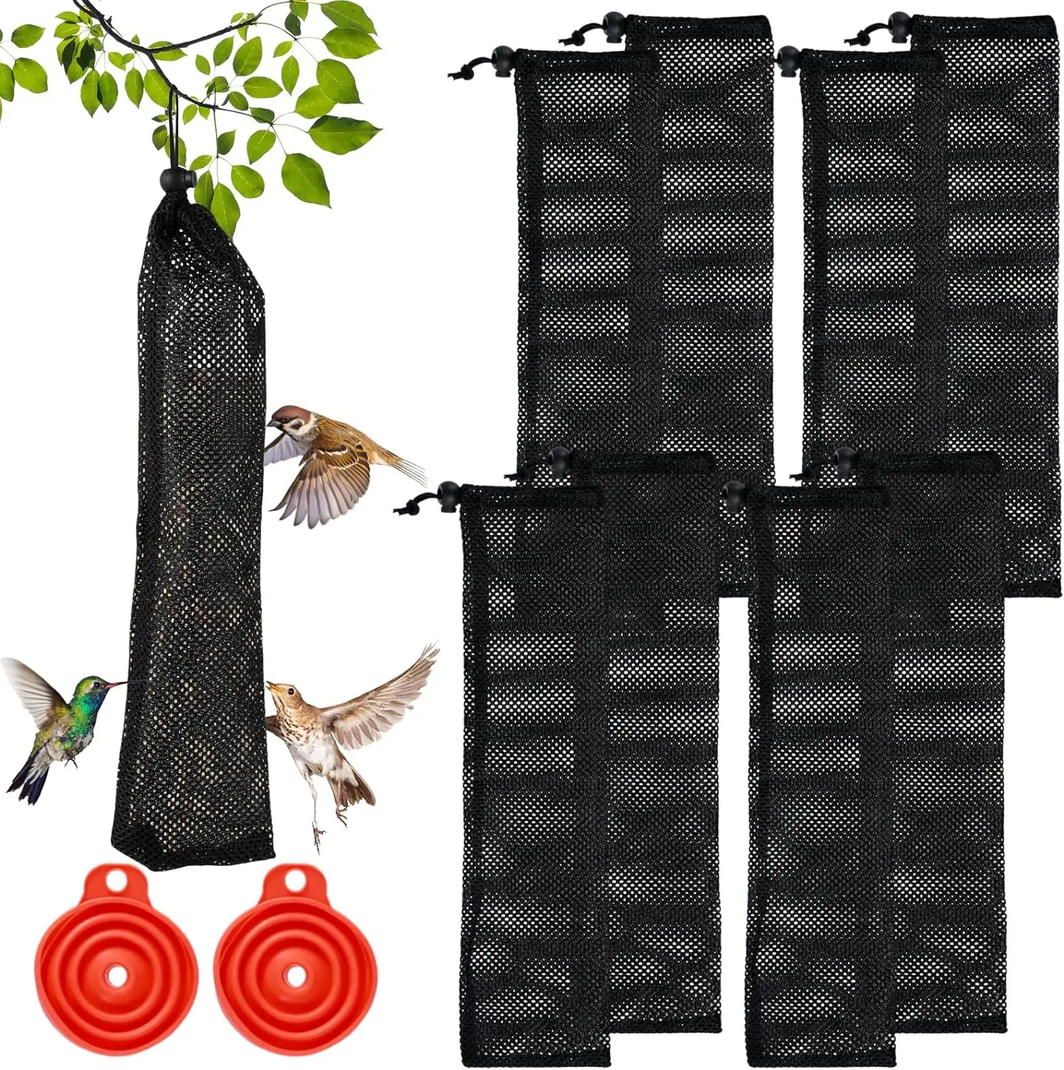 10Pcs Thistle Finch Sock Bird Feeder for Outdoor Finch Sock Feeder Durable Wild Bird Food Supply Tools