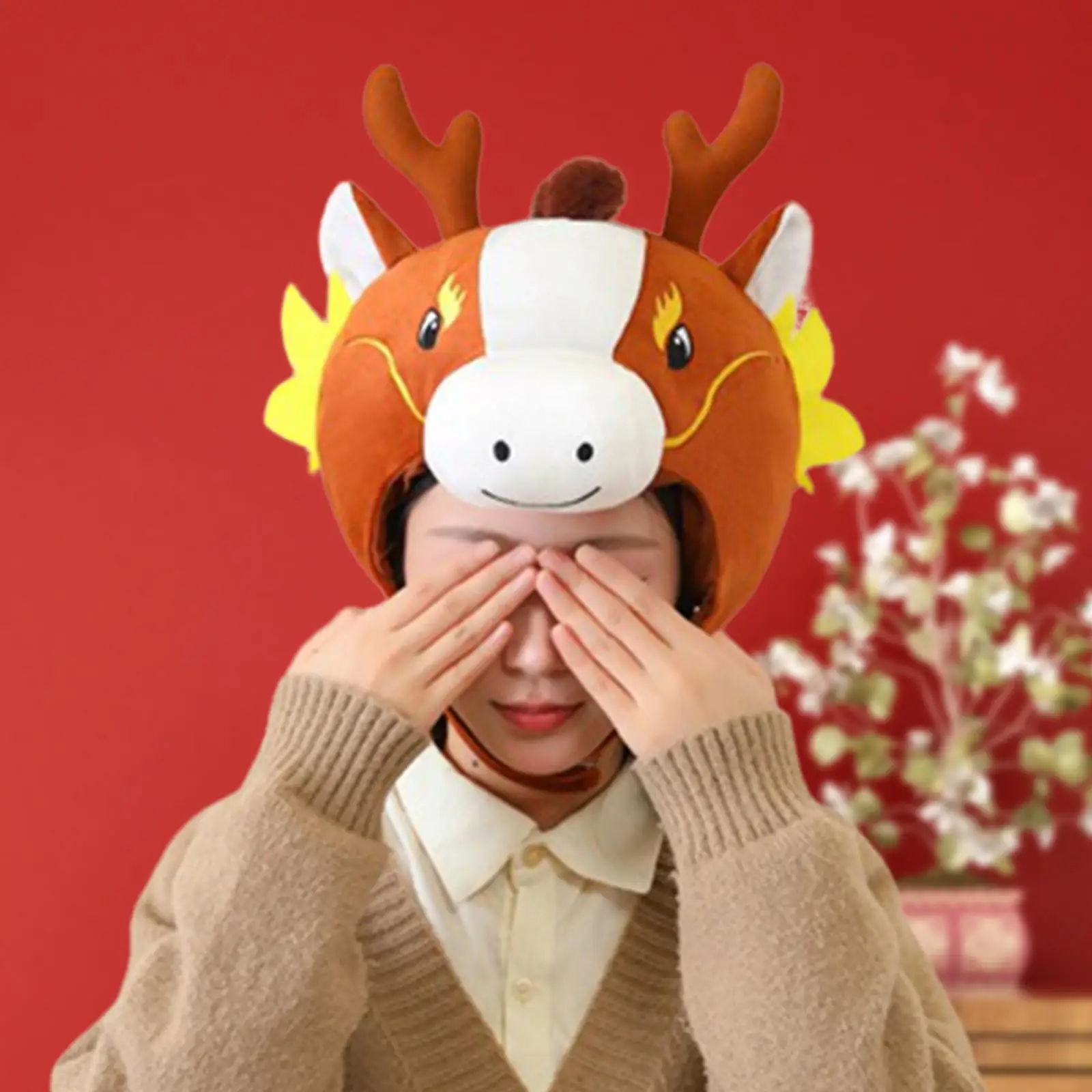 

Шляпа с головой лошади, коричневая нарядная кепка для косплея для празднования, юбилея, дня рождения