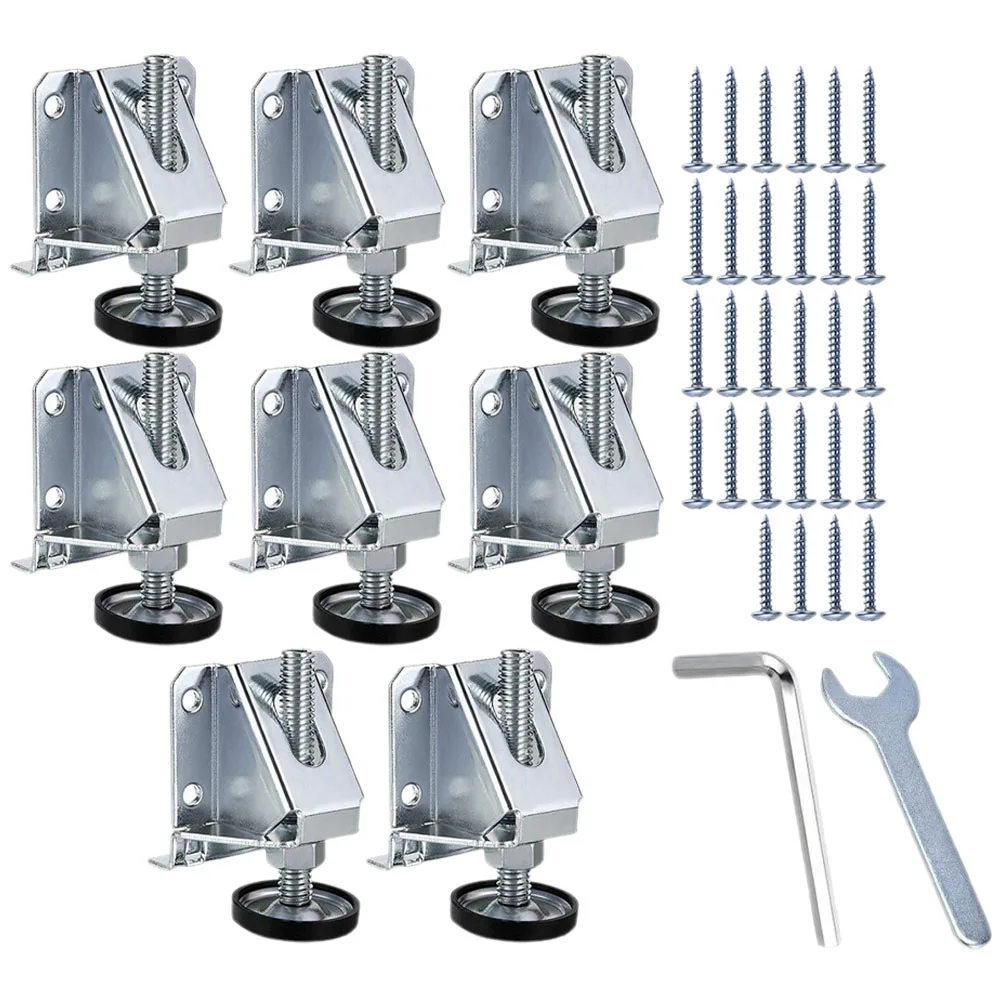 

8pcs Adjustable Leg Levelers Heavy Duty Furniture Feet Stabilizers Galvanized Rust Resistant Screws Included For Tables