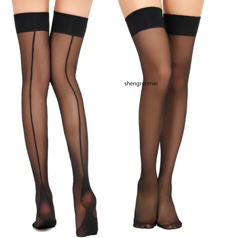 Medias finas de seda para mujer, medias transparentes hasta el muslo, disfraces sexys, moda de verano, envío directo