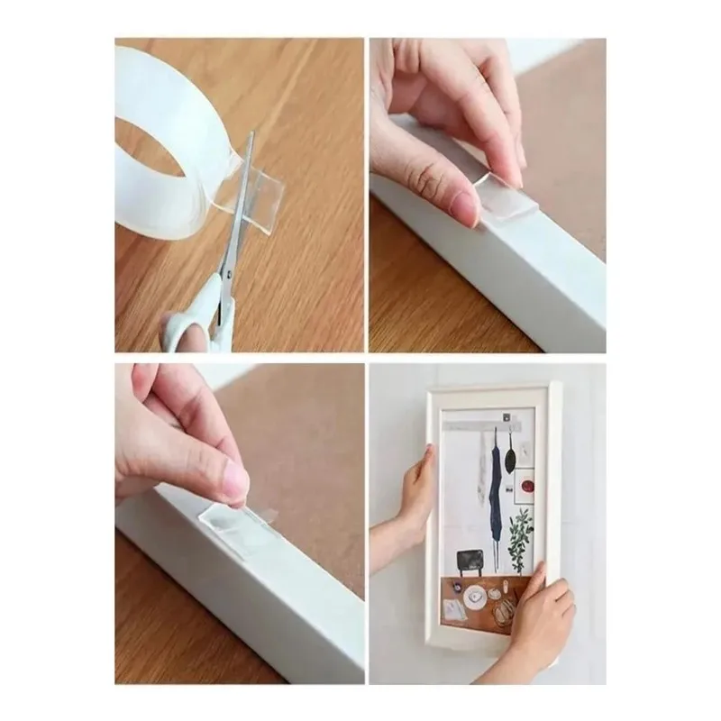A7THK-Double-Sided Nano Tape, Super Strong Adhesive, X 3Cm, Removable, No Residue, Ideal For Home, Kitchen, And Bathroom