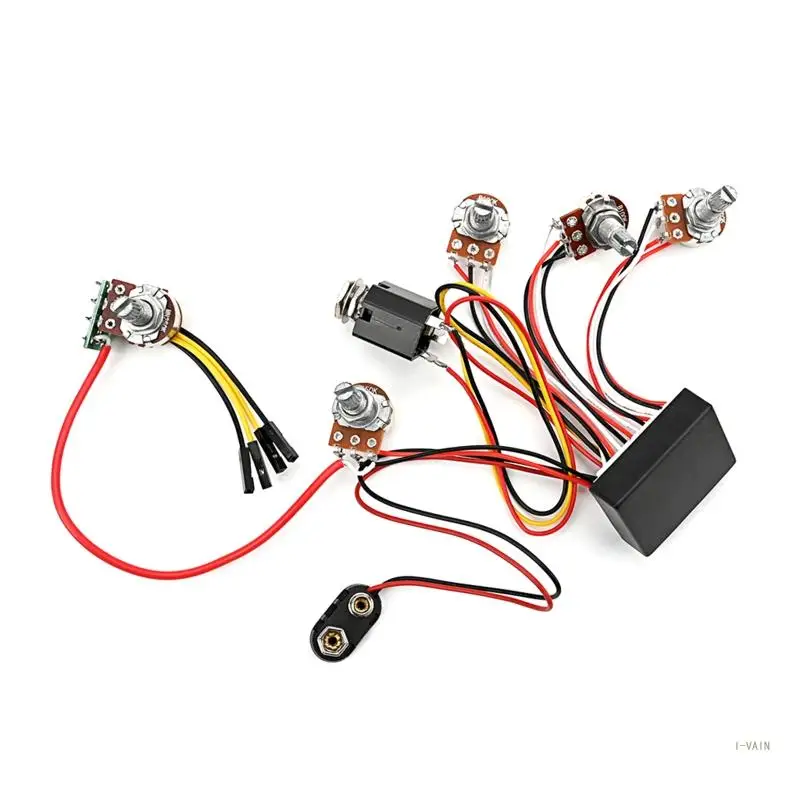 

3 Band Active & Passive Equalizers Electric Bass Preamp Circuit Pickup Replacement for Active Bass Pickup Bass Guitar