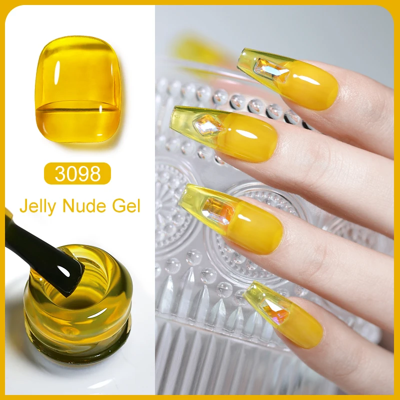 Clou Beaute 15ml Jelly Nude Gel Nail Polish Vernis Semi transparent Color Amber Gel UV White Clear Nail Art Varnish Manicure