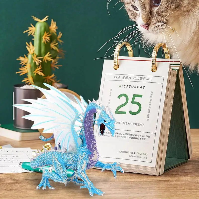 Vivid Solid Ice Dragon Toy Model High-quality Ice Flying Dragon Figurine Model Imagination Pretend Play Simulation Toy For Kids