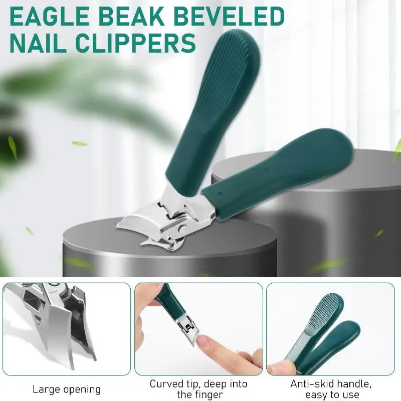 1/3 Pcs Large Opening Nail Clipper With Slanted Tip High-end Anti Splash Single Armor Groove Nail Clipper Thick Toenail Pliers..