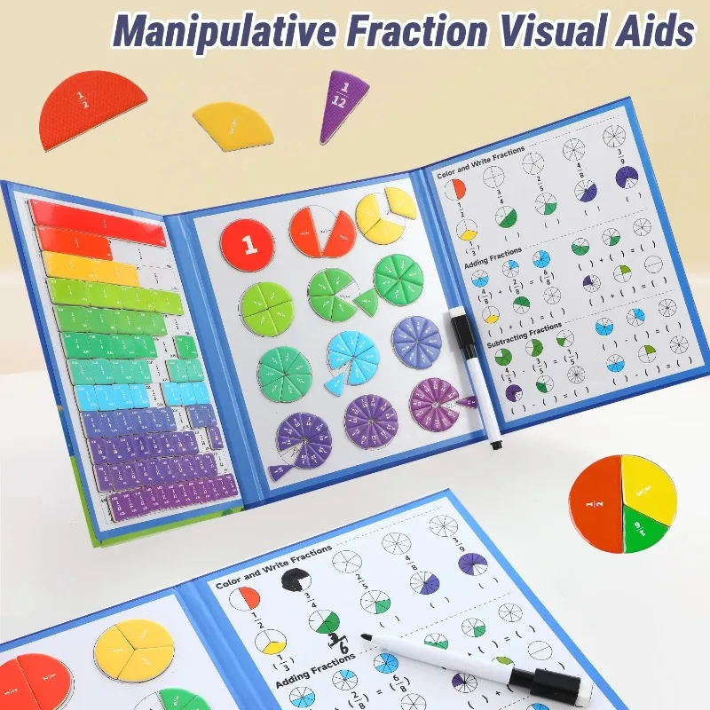 Educational Magnetic Alphabet Book with 26 Letter Magnets Kids Early Learning Portable Flip Book for English Word Recognition