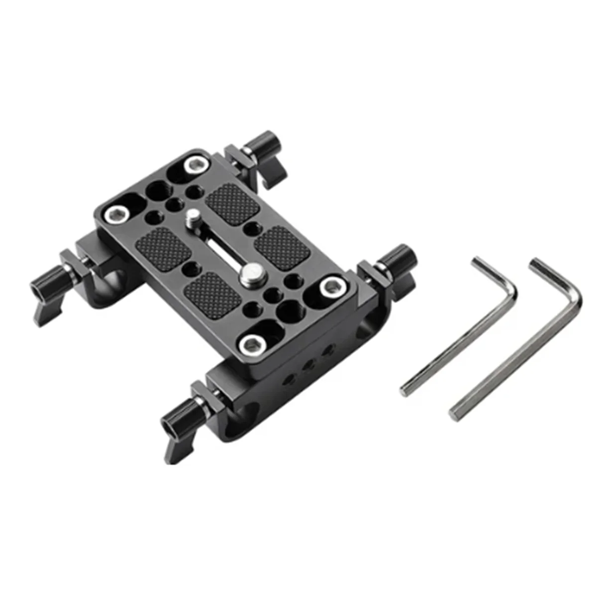 

Camera Mounting Plate Pro DSLR Shoulder Mount Support Rig Tripod Mount Plate with Lens Support 15mm Rods(B)