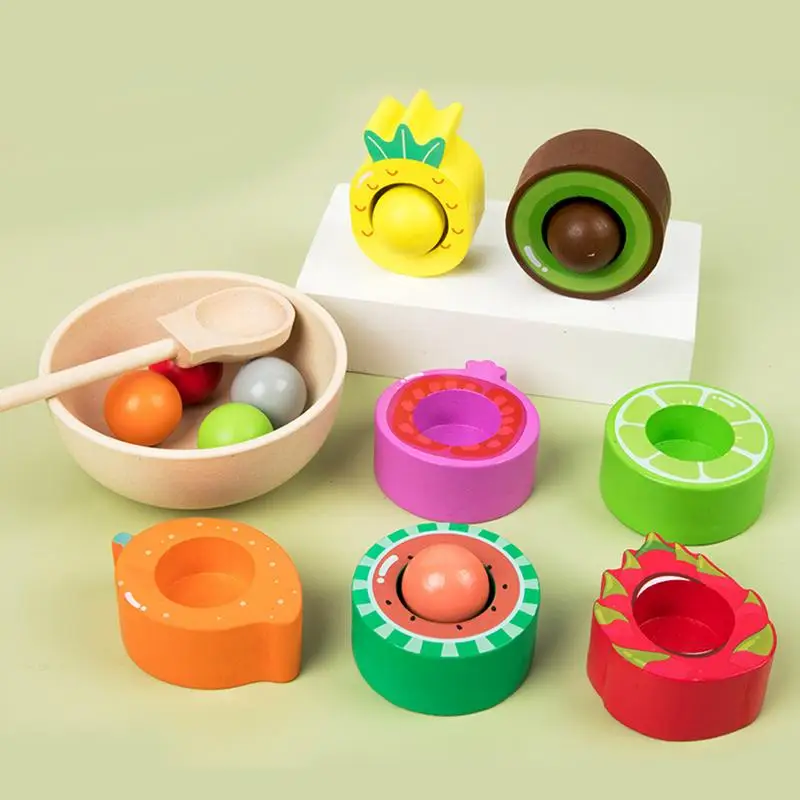 Wooden Sorting Fruit Toy Educational Color Matching Sensory Toy Fruits Classification Motor Skills Enhancer Game For Preschool