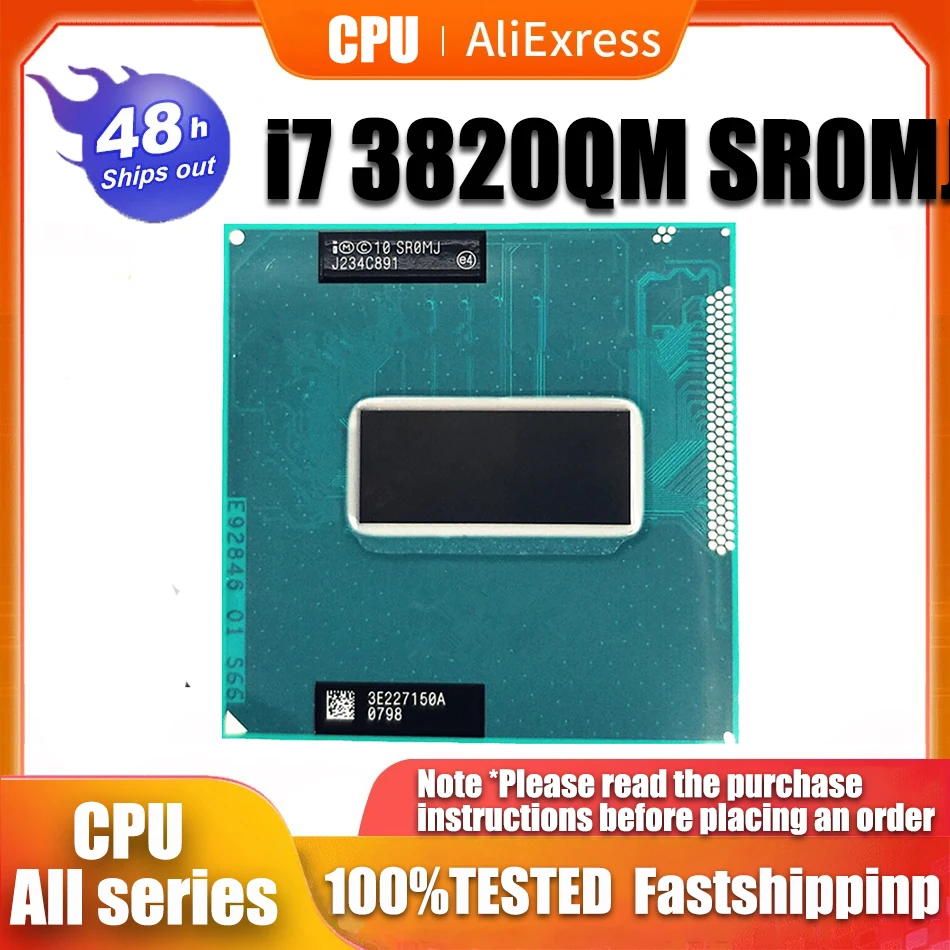 new central processor SR0MJ i7-3820QM Core i7 Mobile CPU i7 3820QM Laptop CPU 8MB PGA 2.7GHz to 3.7GHz SROM