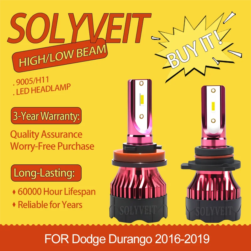 

Easy to Install Reliable Clear Night Visibility 9005 H11 LED HIGH LOW BEAM HEADLAMP FOR Dodge Durango 2016 2017 2018 2019