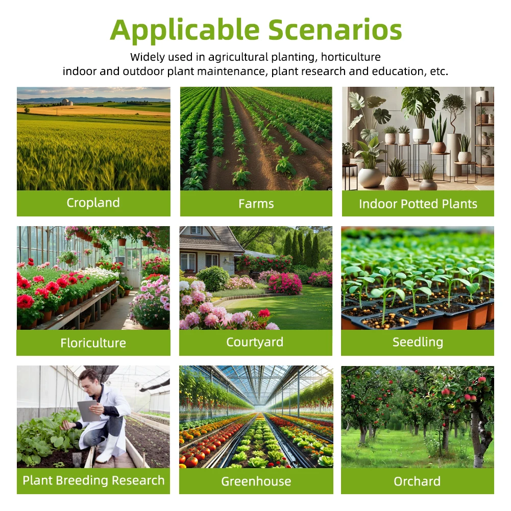 Yieryi LCD digitale 6-in-1 Tester del terreno PH Umidità Fertilità Luce solare Misuratore della temperatura dell'aria Monitor del suolo per piante da giardino agricole all'aperto