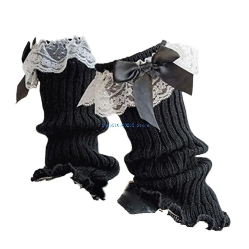 

K9FF Charm Dresses Socks Lace Bowties Slouchy Socks Children Sweet Ballet Leg Warmers