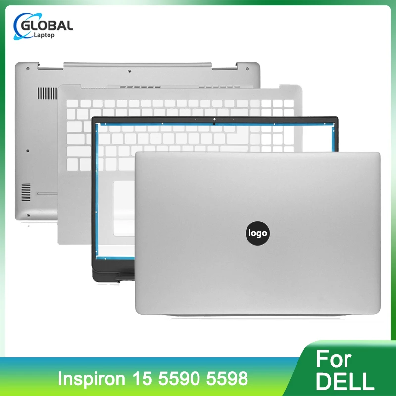 

New Laptop Case for DELL Inspiron 15 5590 5598 LCD Back Cover/Front Bezel/Palmrest/Bottom Case Top Housing Silver 039T35 39T35