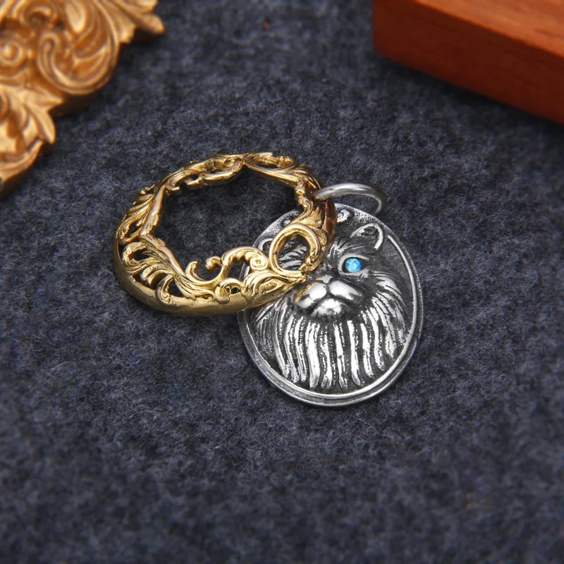 

Подвески из стерлингового серебра 925 пробы для женщин и мужчин, новая мода, узор травы, голубые глаза, кошка, индивидуальные ювелирные изделия, оптовая продажа