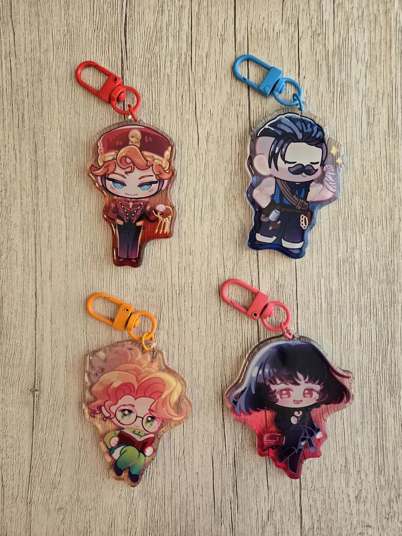 Stylish Futuristic Battle‑Theme Character Acrylic Keychain Charms, Cool Itabag & Backpack Decor Accessory, Unofficial Fan‑Made A