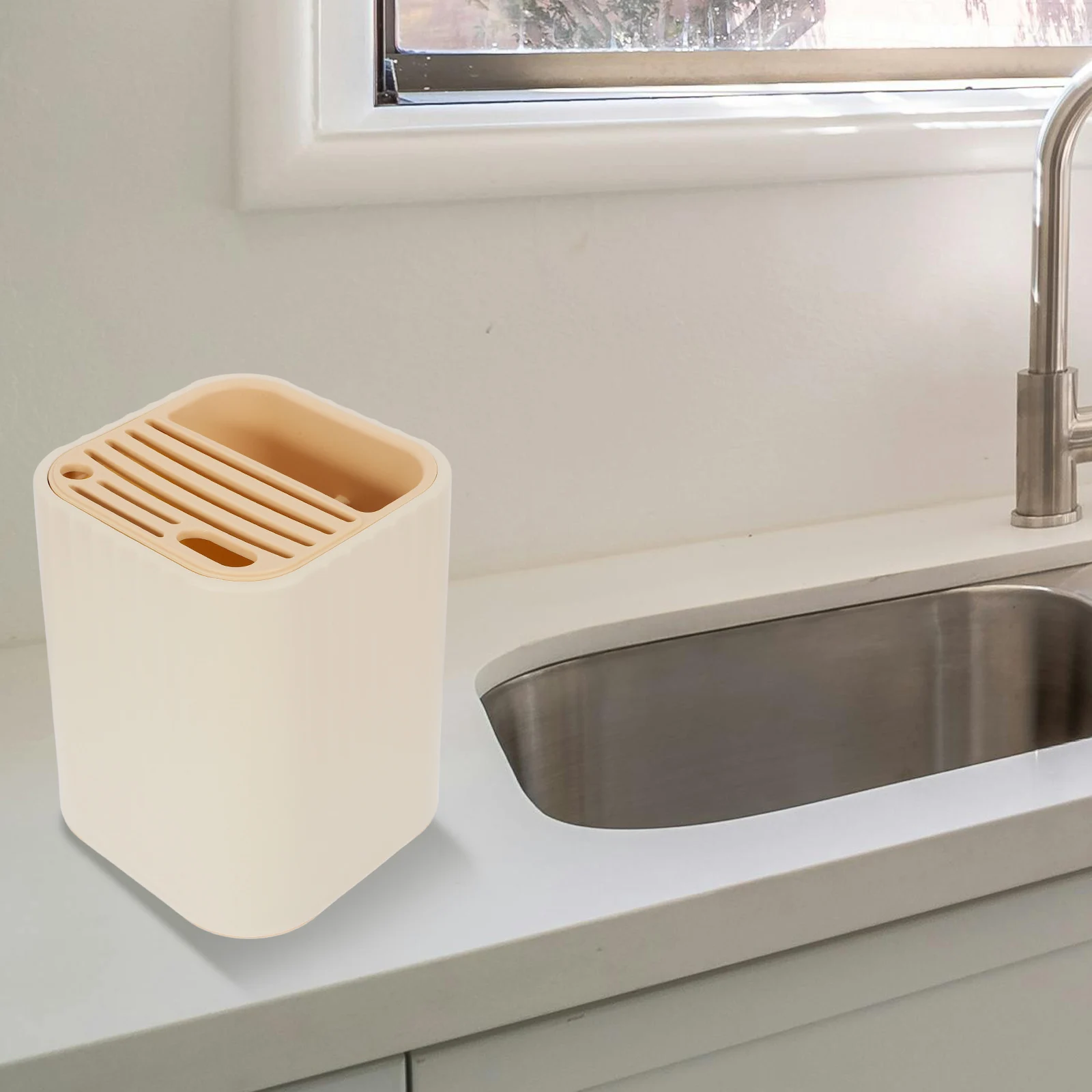 

360 Degree Rotatable Kitchen Utensil Holder Multi Purpose Storage Organizer Chopsticks Spoon Fork Stand Easy Clean Kitchen