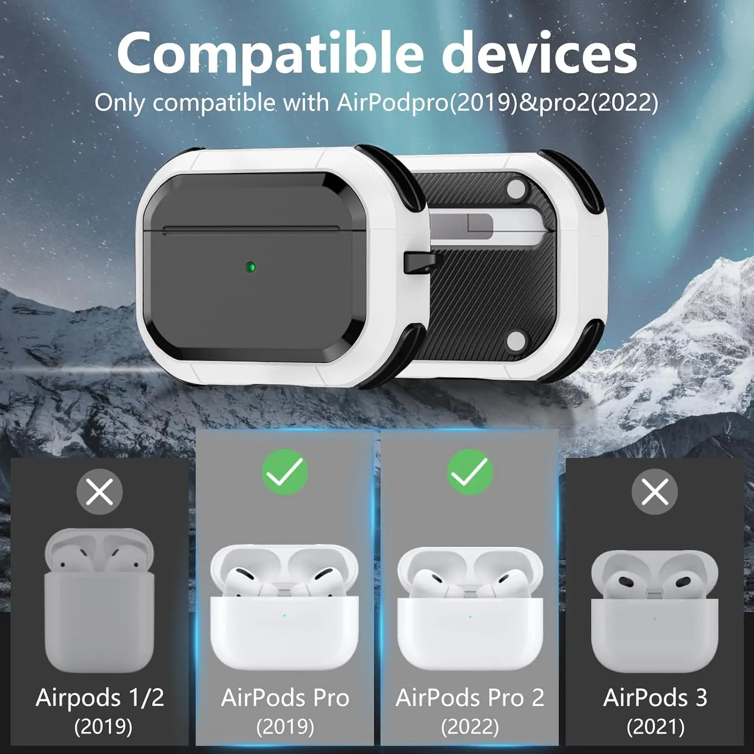 for AirPods Pro 2nd/1st Case Cover with MagSafe, Full Drop Protection Magnetic Lock Design for Airpods Pro Case