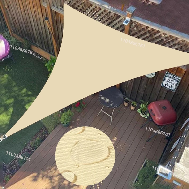 Voile d'ombrage triangulaire multi-tailles, imperméable, pour jardin extérieur, Patio, fête, protection solaire, auvent pour plage, Camping, piscine