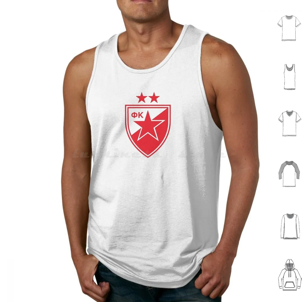 Football-Crvena Zevda Fk Logo Tank Tops Vest Sleeveless Belgrade Red Star