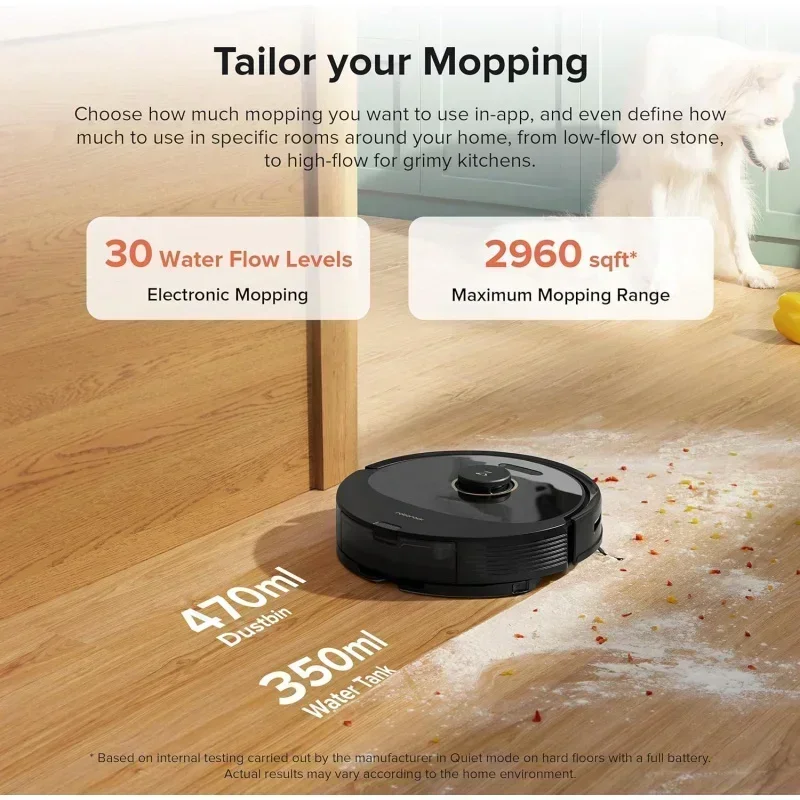 D2Broborock Q8 Max 로봇 진공 및 걸레, 자체 비우기, 최대 7주간 핸즈프리 청소, 반응형 기술 장애물 회피,5