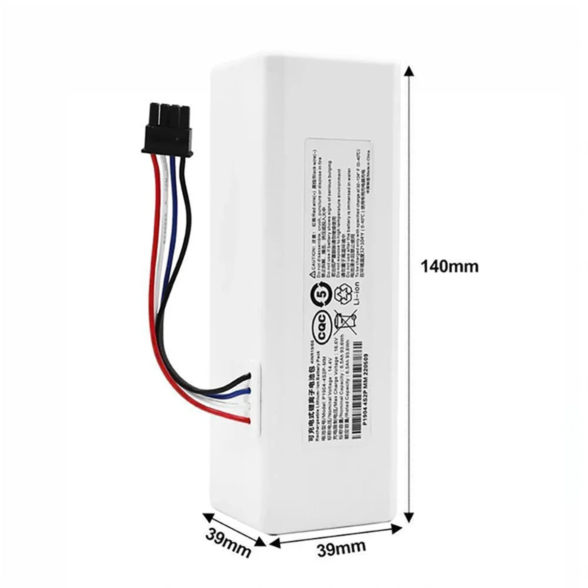 Bateria Xiaomi-Mijia 1c STYTJ01ZHM, 14.4V, 12800mahp1904-4s1p-MM, Aspirador Robô, Mop Cleaner Acessórios Peças