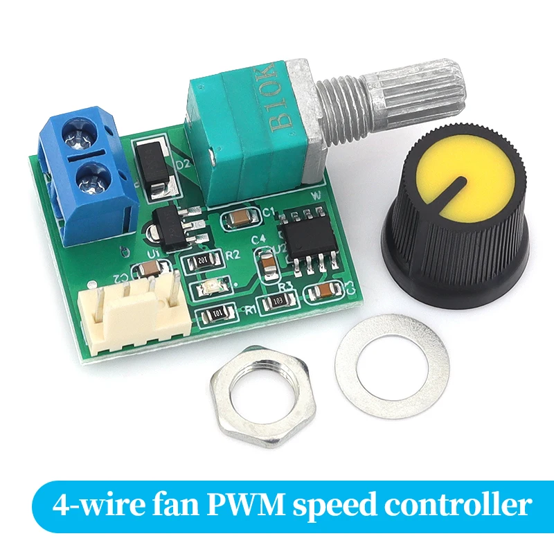 DC12V Fan Speed Controller PWM Speed Regulator With Switch Single Channel 4Pin Low Noise Low Power For PC Case Fan