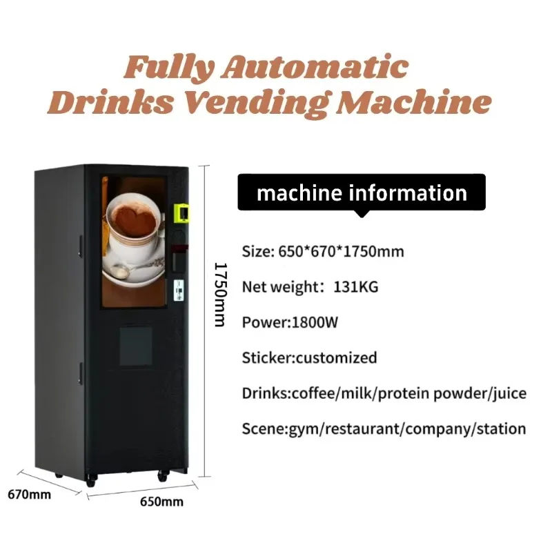 Customizable Vending Machine Coffee Hot and Cold Coin Operated Coffee Vending Machine With Card Payment for Restaurant