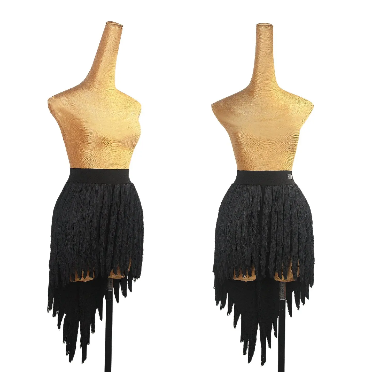 

Юбка для латиноамериканских танцев 2026 с черными бахромами, короткая, для бальных танцев, женская, для румбы, ча-ча-ча, самбы, профессиональный костюм для выступлений