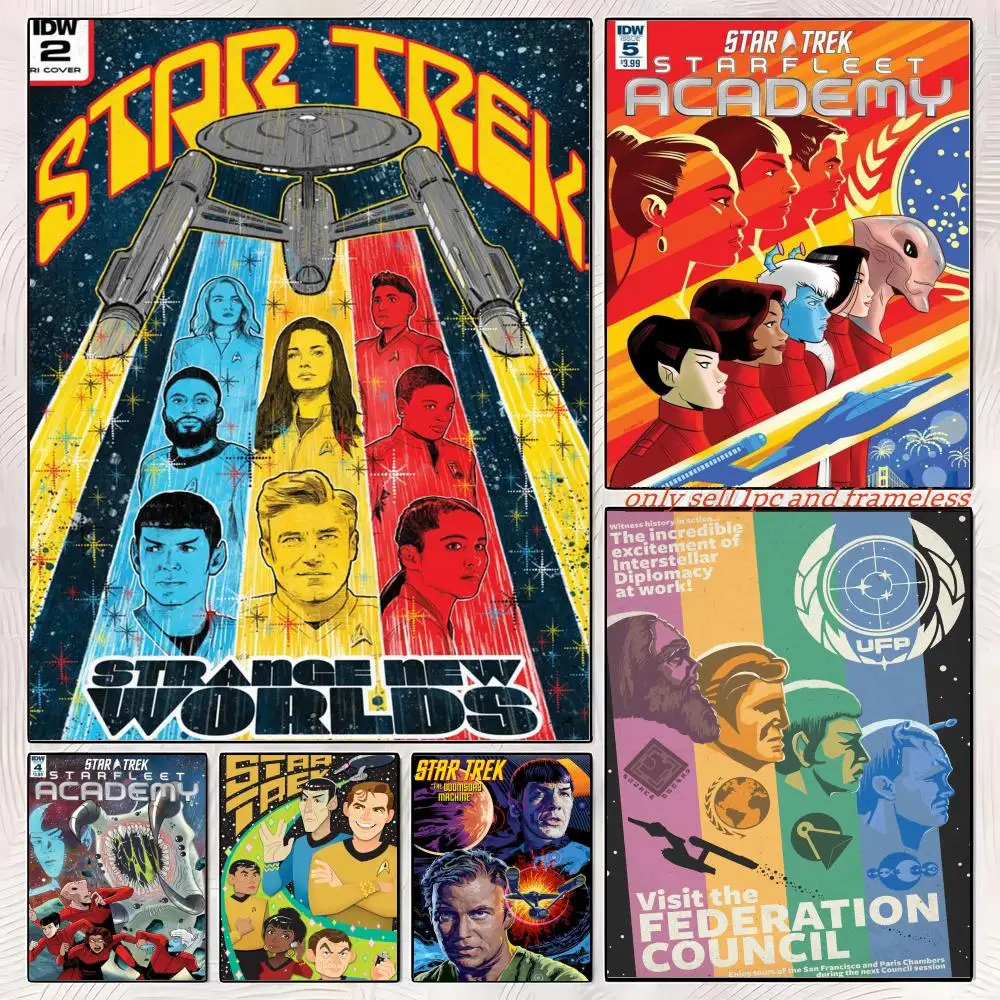 Science Fiction Movie S-Star Trek-T Poster Self-adhesive Painting with prints Home bedroom living room decoration