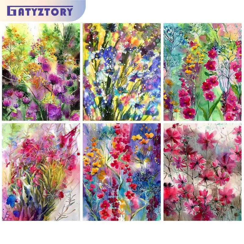 

GATYZTORY Full Round Square 5D Diamond Painting For Handiwork Diamond Mosaic Abstract Flowers Cross Stitch DIY Gift Home Decor