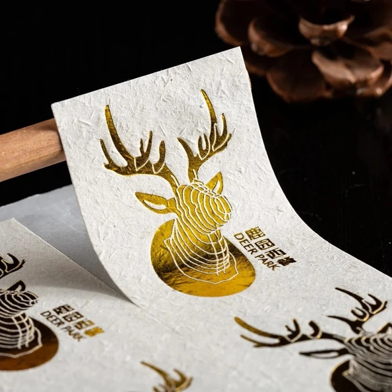500PCS Embossed Stickers Custom Stickers Customized Logo Off-white Paper Stickers Wedding Birthday Gift Personalized Stickers