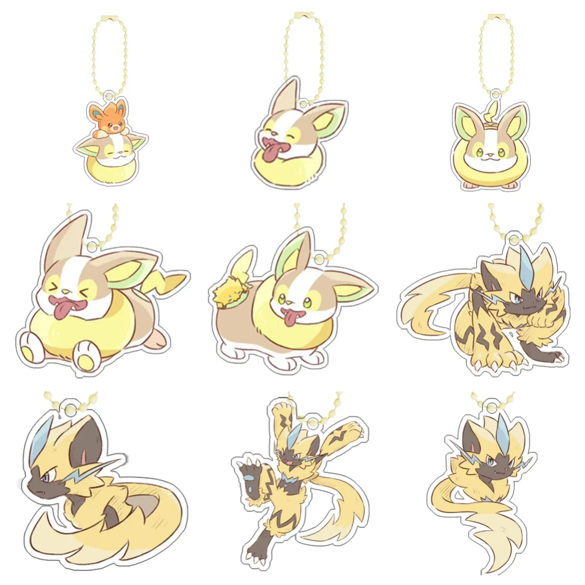 Pokemon Yamper Zeraora самодельный мультяшный акриловый брелок для ключей, аксессуары для рюкзака, кулон, классическая коллекция аниме, подарочная игрушка