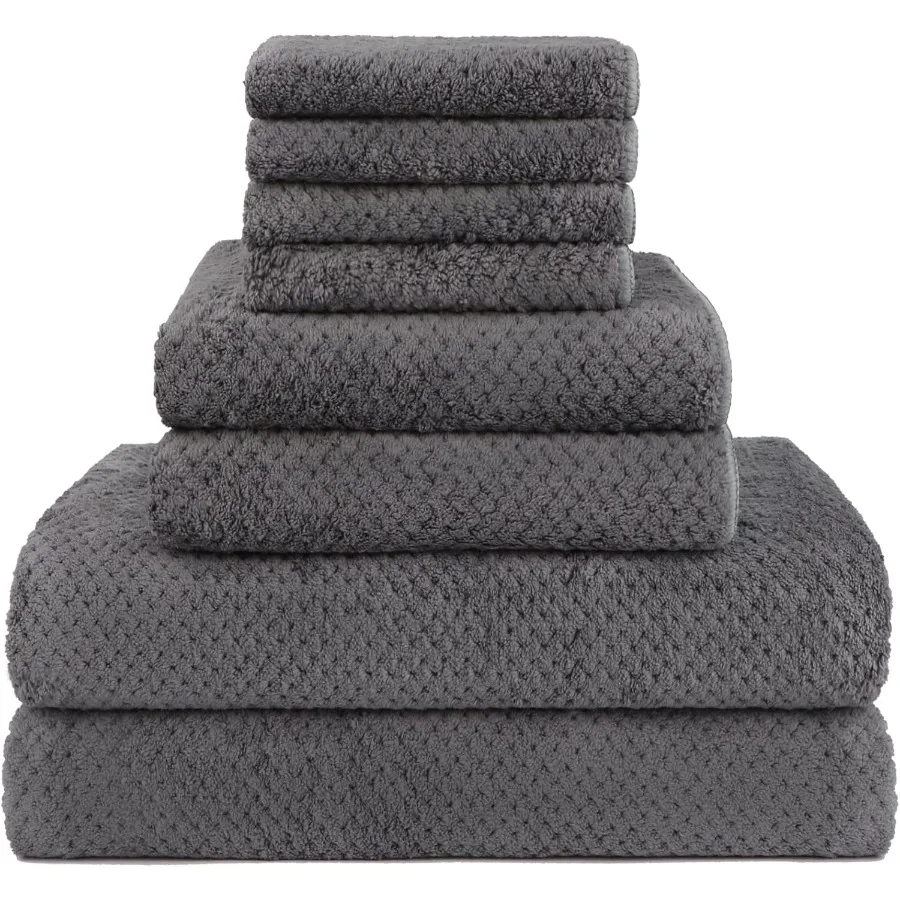 

8 Piece Microfiber Bath Towel Set for Bathroom Gym Hotel and Spa Includes 2 Bath Towels 2 Hand Towels and 4 Wash Cloths Ultra S