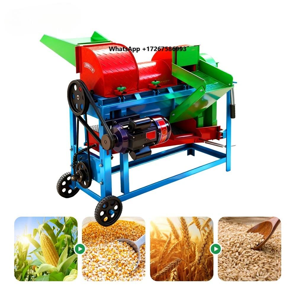 Mobile Grain Thresher Machine for Corn Wheat Rice Soybean Harvest Shelling Farm Processing and Village Service