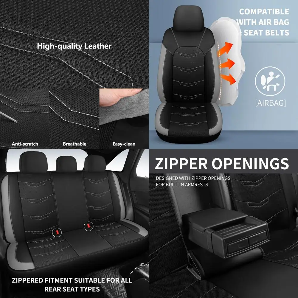 

Seat Covers,Sport and Breathable Seat Covers,Anti-Slip Universal Fit Car Seat Covers Full Set for Cars Sedans SUV and Truck(Full