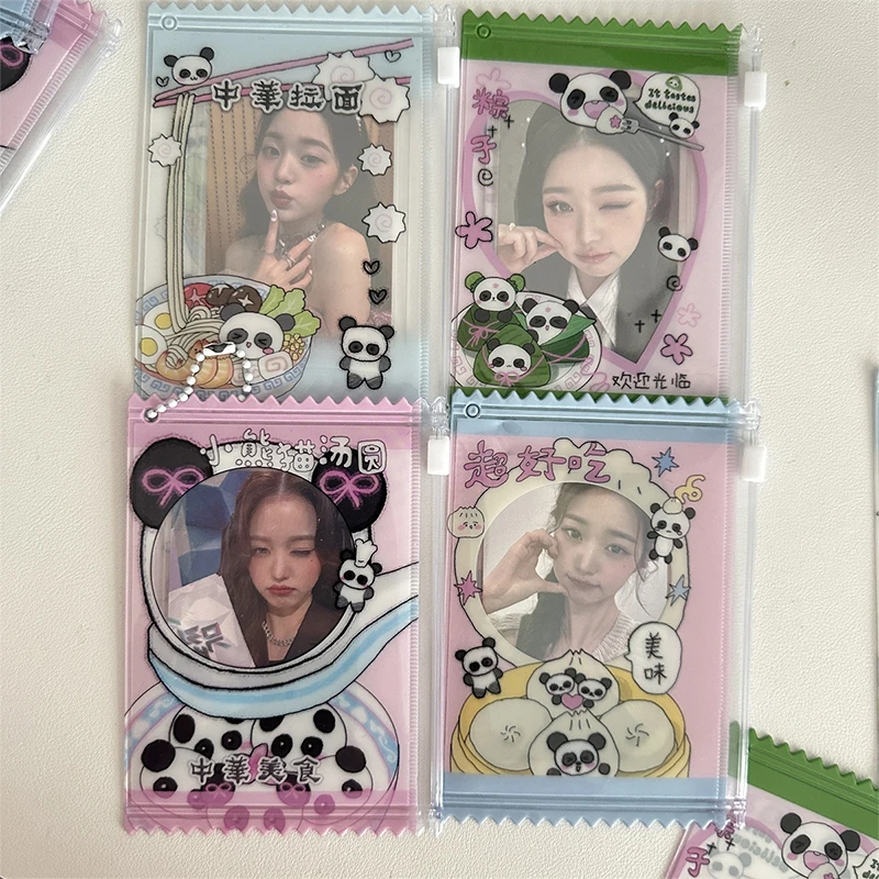 Creative Panda Candy Bag Photocard Holder Props Badge Storage Display Bag Pendant Idol Photo Card Protective Cover Card Holder