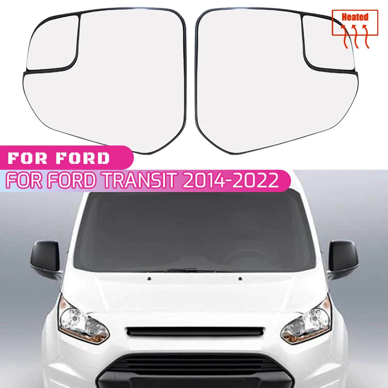 

For Ford Transit 2014 - 2022 Car Side Mirror Glass Rearview Mirror Lens Left Right Heated wide angle Car accessories