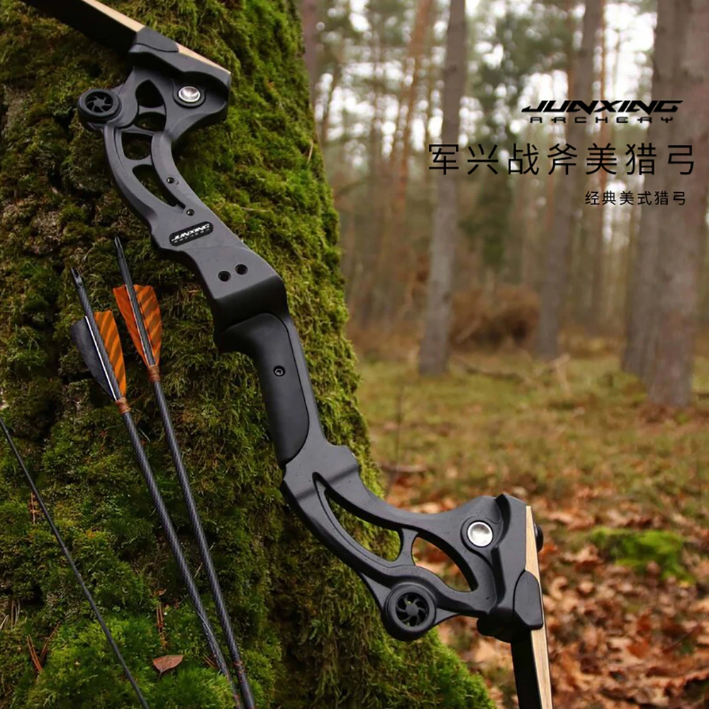 

JUNXING F163 Recurve Bow 30lb-50lb Bow Limbs Bow Riser Aluminum Alloy Handle for Outdoor Archery Hunting Shooting