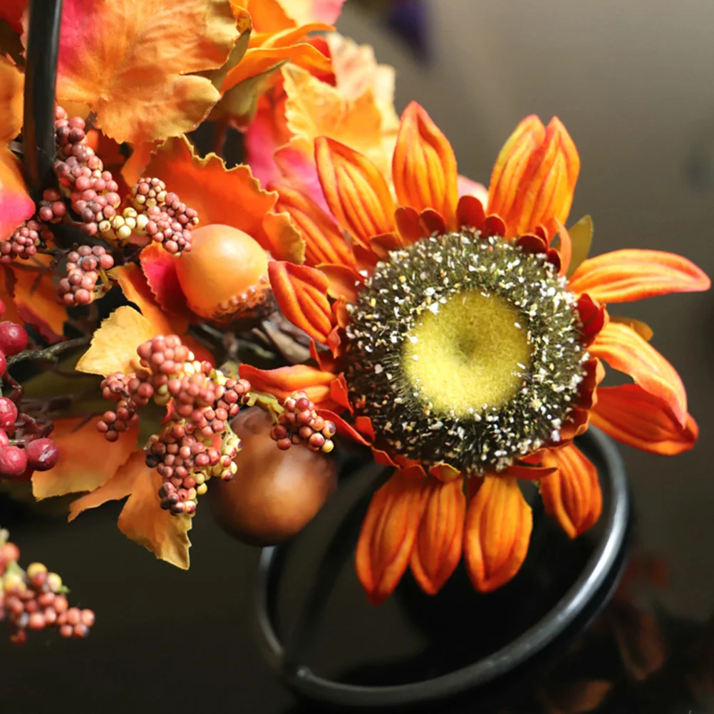 

Metal Sunflower Autumn nament Fall C Thanksgiving Table Decoration Artificial Decor Festive Props
