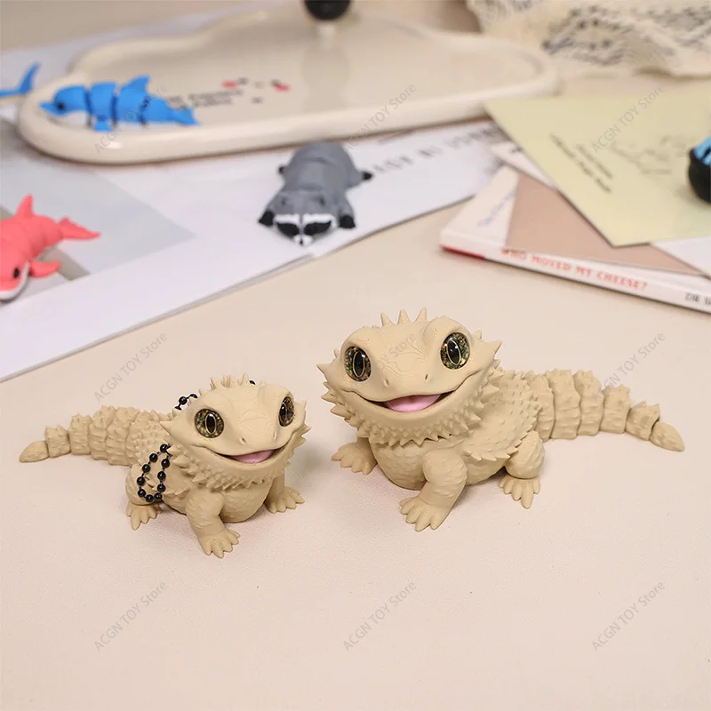 3D-Gedruckte Niedliche Tierfigur Bartagamen Mini-Reptilien-Deko Desktop-Display-Statue Geschenk – Detail 2