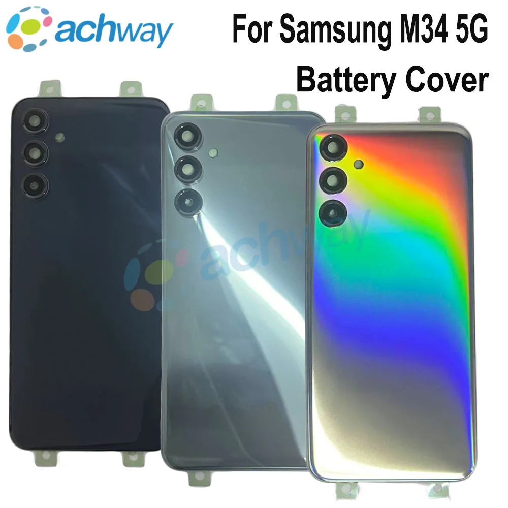 

Для Samsung Galaxy M34 5G SM-M346B Стеклянная крышка батарейного отсека Жесткая задняя дверь M346 Задняя крышка Корпус с объективом камеры