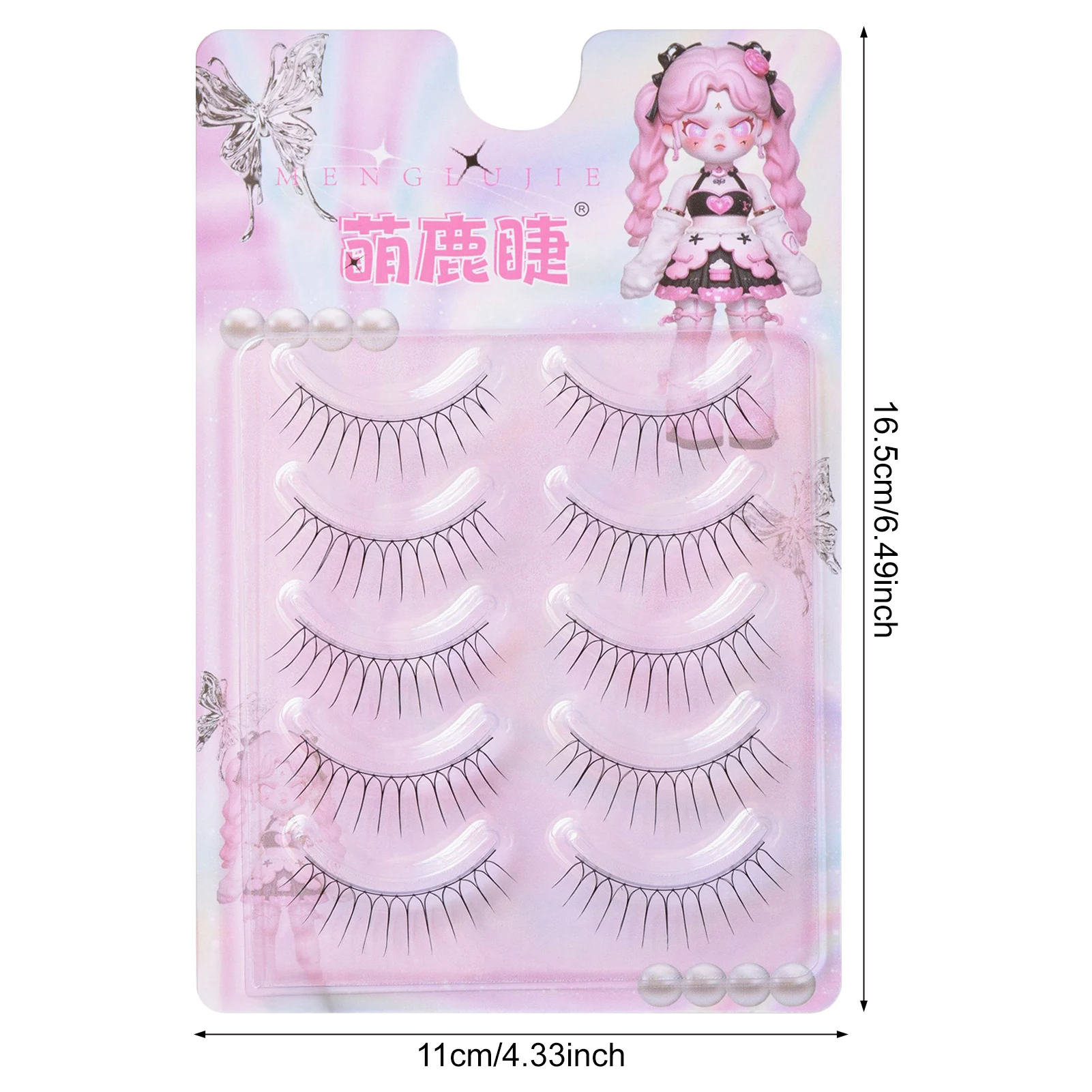 U 字型つけまつげフルストリップ韓国スタイル自然な見た目のふわふわまつげ女性女の子パーティー毎日のメイク